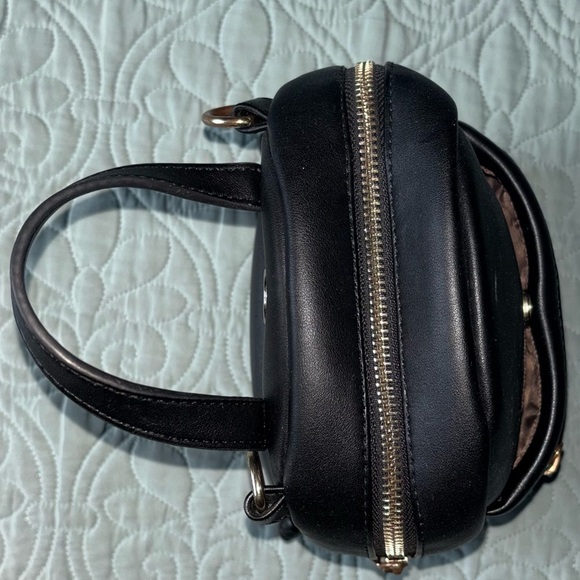 Faux Black Leather Backpack / Purse - Picture 2 of 15